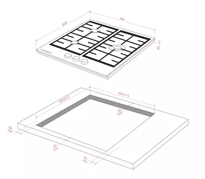 Газовая варочная панель FS 46 X