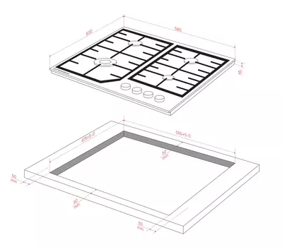 Газовая варочная панель FS 66 X