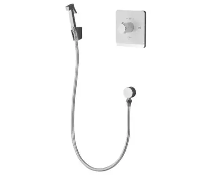 Гигиенический душ с термостатом Rose R105C, белый/хром