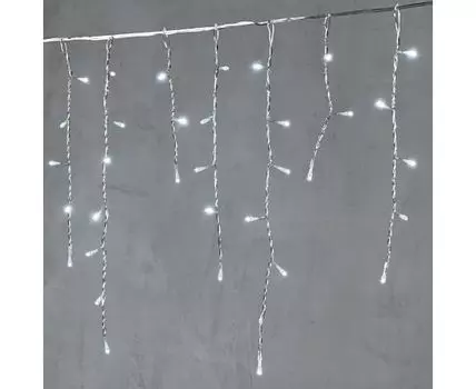 Гирлянда Бахрома 3,1 x 0,5 м Белая 24В, 150 LED, Провод Прозрачный ПВХ, IP54 LTC PIL150-10-1W