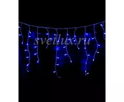 Гирлянда Бахрома 3,1 x 0,5 м Синяя 220В, 150 LED, Провод Прозрачный ПВХ, IP54