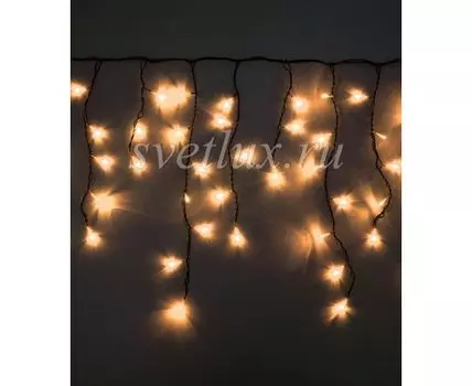 Гирлянда Бахрома 3,1 x 0,5 м Тепло-Белая 220В, 150 LED, Провод Черный ПВХ, IP54