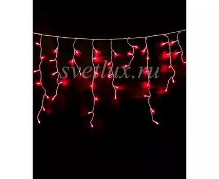 Гирлянда Бахрома 3,1 x 0,5 м Красная 220В, 150 LED, Провод Прозрачный ПВХ, IP54