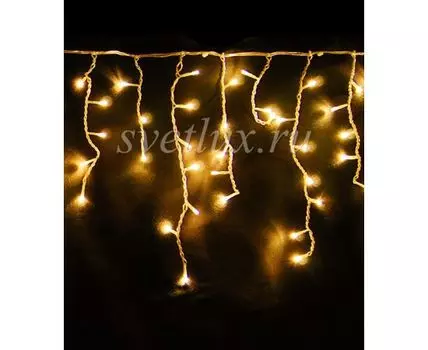 Гирлянда Бахрома 3 x 0,5 м Желтая 220В, 150 LED, Провод Прозрачный Силикон, IP65