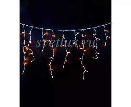 Гирлянда Бахрома 4,9 x 0,5 м Желтая 220В, 240 LED, Провод Прозрачный ПВХ, IP54