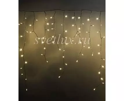 Гирлянда Бахрома 5 x 0,9 м Шампань 220В, 348 LED, Провод Прозрачный Силикон, IP65