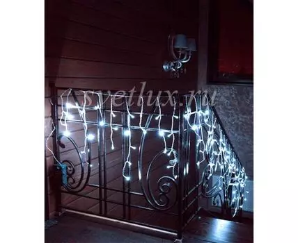 Гирлянда Бахрома на Батарейках 3 x 0,5 м Белая, 100 LED, Провод Прозрачный Силикон, IP65