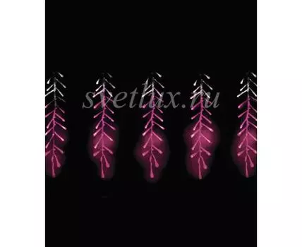Гирлянда Бахрома с Эффектом Бегущий Огонь 1,75 x 0,4 м Бело-Розовая 24В, 320 LED, Провод Прозрачный Силикон, IP65