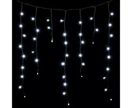 Гирлянда Бахрома с Колпачком 3,2 x 0,9 м Белая 220В, 180 LED, Провод Черный ПВХ, IP65
