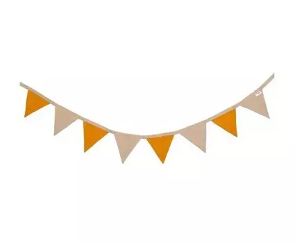 Гирлянда из 8 флажков (горчичный, бежевый)