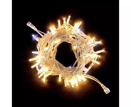 Гирлянда LTC Нить 10м Тепло-Белая с Мерцанием Белого Диода 220В, 75 LED