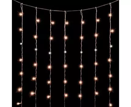 Гирлянда LTC Занавес Облегченный 2 x 2 м Экстра Тепло-Белый с Мерцанием Белого Диода 220В, 400 LED