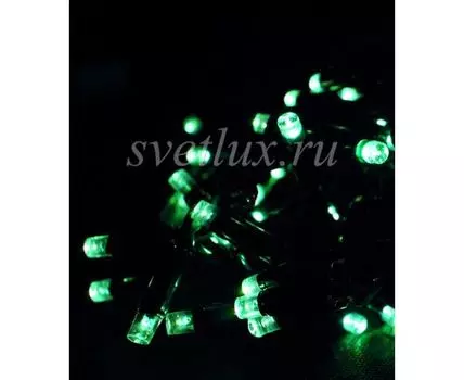 Гирлянда Нить 10м Зеленая 24В, 75 LED, Провод Черный Каучук, IP65