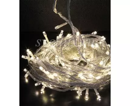 Гирлянда Нить 20м Шампань с Возможностью Управления 24В, 200 LED, Провод Прозрачный Силикон, IP65