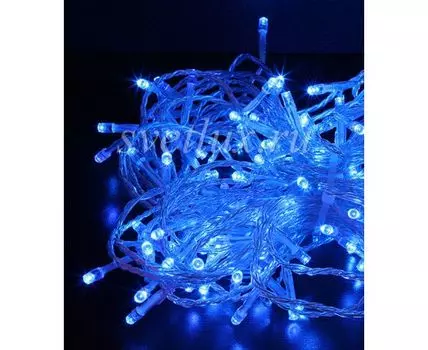 Гирлянда Нить 20м Синяя с Возможностью Управления 24В, 200 LED, Провод Прозрачный Силикон, IP65