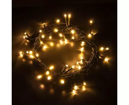 Гирлянда нить 50 LED, 5м, теплый белый