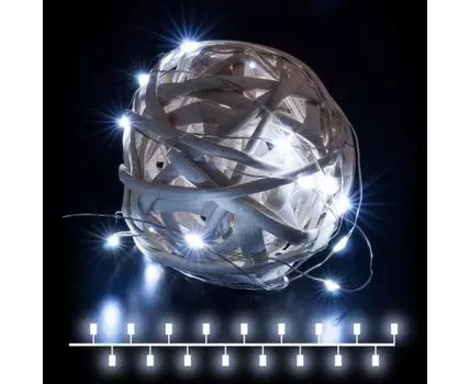 Гирлянда нить "Роса" белый на батарейках 3м IP20 400-006 белый 3м IP20