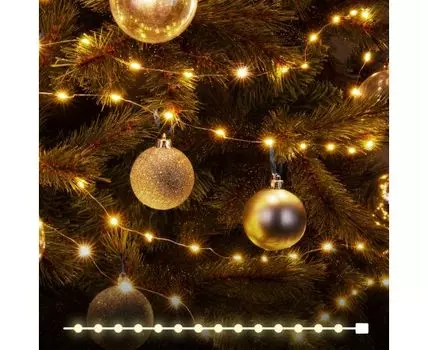 Гирлянда нить роса теплый белый 10М IP20 Eurosvet 400-009