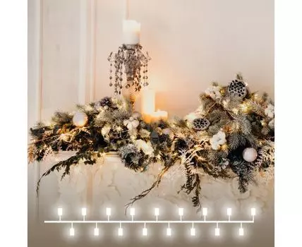 Гирлянда нить "Роса" теплый белый 5м IP20 400-007 теплый белый