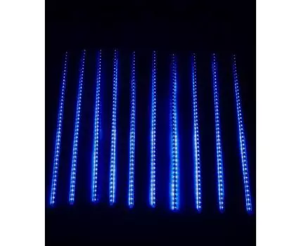 Гирлянда Тающие Сосульки 10шт по 80см, 24В, 840 Синих Светодиодов, Провод Черный ПВХ, IP55