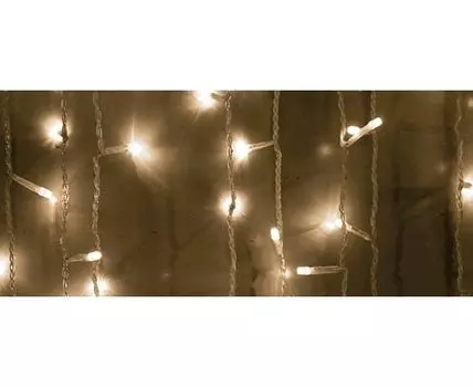 Гирлянда Занавес 1 x 6 м Тепло-Белый 220В, 600 LED, Провод Прозрачный ПВХ, IP54