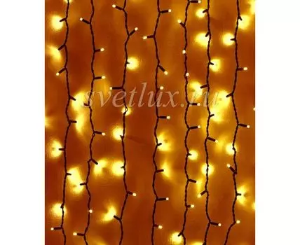 Гирлянда Занавес 2 x 2 м Белый 220В, 400 LED, Провод Черный Каучук, IP65