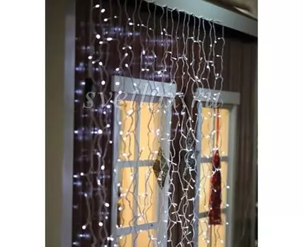 Гирлянда Занавес 2 x 2 м Белый 220В, 400 LED, Провод Прозрачный ПВХ, IP20