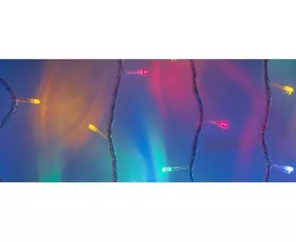 Гирлянда Занавес 2 x 3 м Разноцветный 220В, 600 LED, Провод Прозрачный ПВХ, IP54