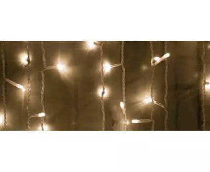 Гирлянда Занавес 2 x 3 м Тепло-Белый 220В, 600 LED, Провод Прозрачный ПВХ, IP54