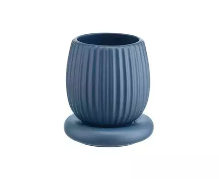 Горшок цветочный темно-синего цвета Edge (темно-синий, 14,5)
