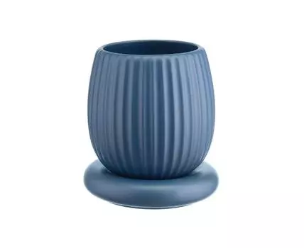Горшок цветочный темно-синего цвета Edge (темно-синий, 19)