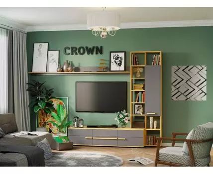 Гостиная Краун (211, 47, Прямые, Серый, 3 метра)