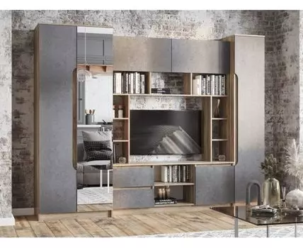 Гостиная Прайм (210, 53.2, Прямые, Серый, 270.6)