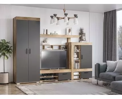 Гостиная Прима (217,6, 51, Прямые, Серый, 3 метра)