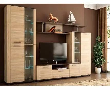 Гостиная Соло (200, 41.8, Без подсветки, Горки, Коричневый, 276.9)