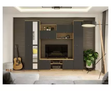 Готовые гостиные Бертелена дуб крафт серый / антрацит