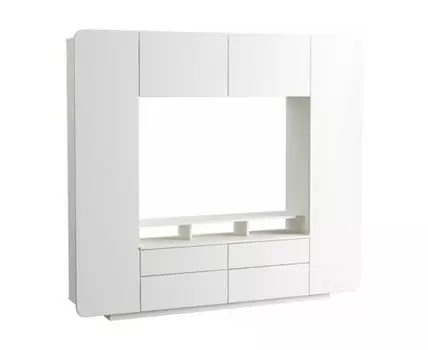 Готовые гостиные Румба белый / белый глянец