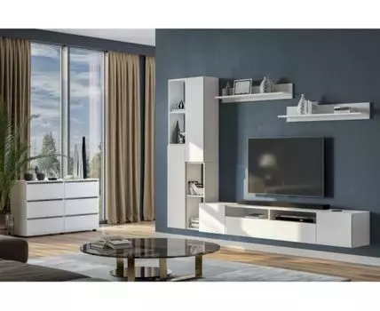 Готовые гостиные Валенсия комплектация 3 белый текстурный