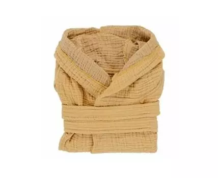 Халат из жатого хлопка (горчичный)