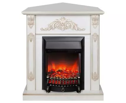 Электрокамин Anita Corner WT с очагом Fobos Lux Black