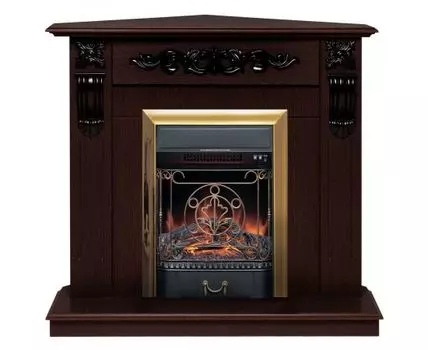 Электрокамин Dominica Corner DN с очагом Majestic Lux Brass