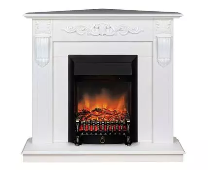 Электрокамин Dominica Corner WT с очагом Fobos Lux Black RC