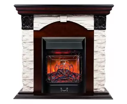 Электрокамин Dublin Lux AO с очагом Majestic Lux Black RC