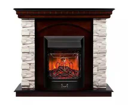 Электрокамин Elford AO с очагом Majestic Lux Black