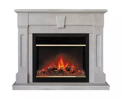 Электрокамин Kellie 25,5/26 WT с очагом Moonblaze Deluxe Brass