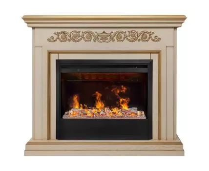 Электрокамин Leticia 26 WT-619G с очагом 3D Helios 26 SBG