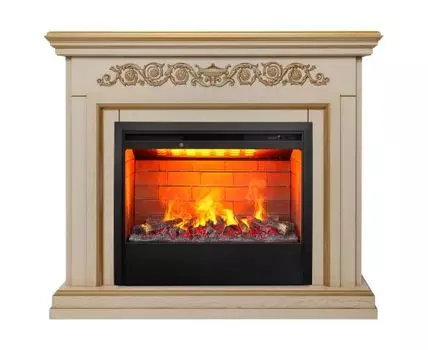 Электрокамин Leticia 26 WT-619G с очагом 3D Helios 26