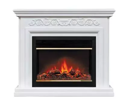 Электрокамин Leticia 26 WT с очагом Moonblaze Deluxe Brass