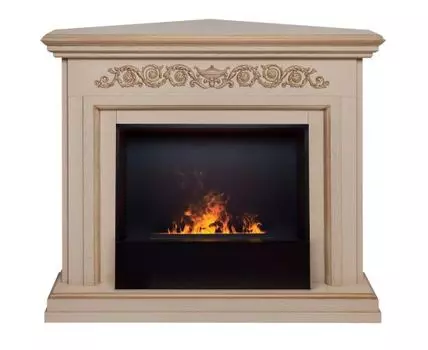 Электрокамин Leticia Corner 26 WT-619G с очагом 3D Cassette 630 Black Panel