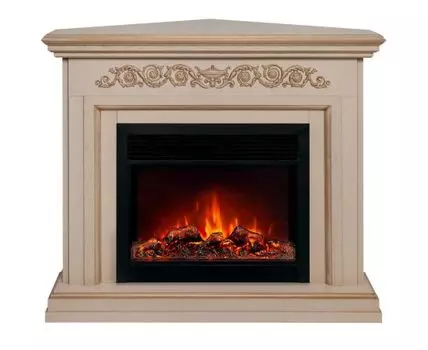 Электрокамин Leticia Corner 26 WT-619G с очагом Moonblaze Deluxe Black